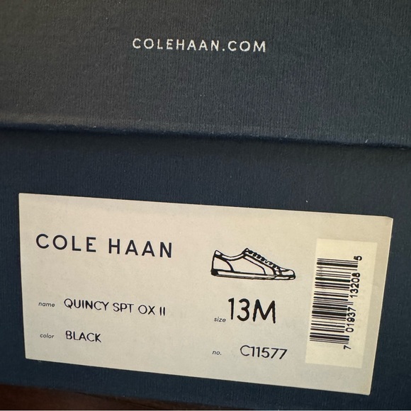 Cole Haan “New” Quincy Sport OX II men’s black leather lining/insole sneaker - Picture 9 of 10